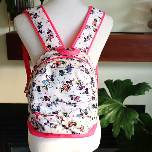 Disney White & Pink Minnie Mouse Youth Mini Backpack - Disney Parks Fantastic 5